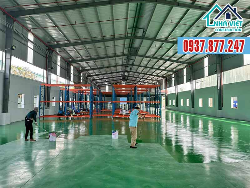 Thi công sơn Epoxy nền nhà xưởng, chống trơn trượt, chống tĩnh điện hiệu quả