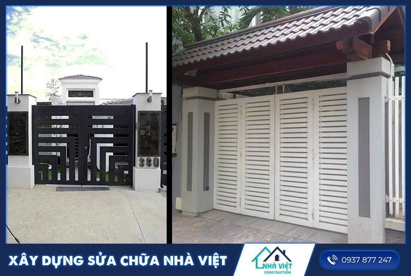 Mẫu cửa cổng sắt 4 cánh đẹp đơn giản