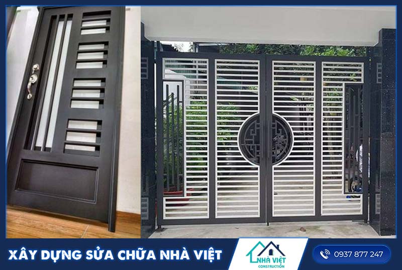 mẫu cửa sắt hộp 4 cánh