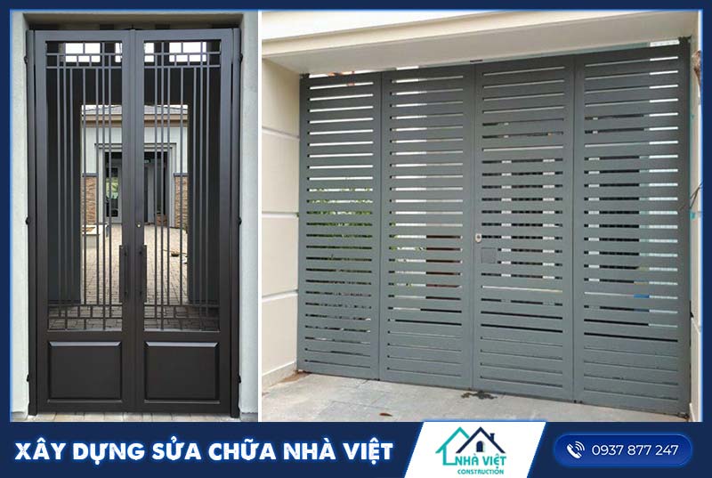 Mẫu cửa cổng sắt 4 cánh đẹp đơn giản