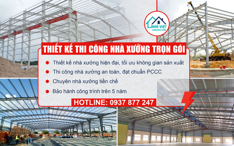 Nhà Việt Group - Đơn vị thi công xây dựng nhà xưởng nhỏ trọn gói, uy tín
