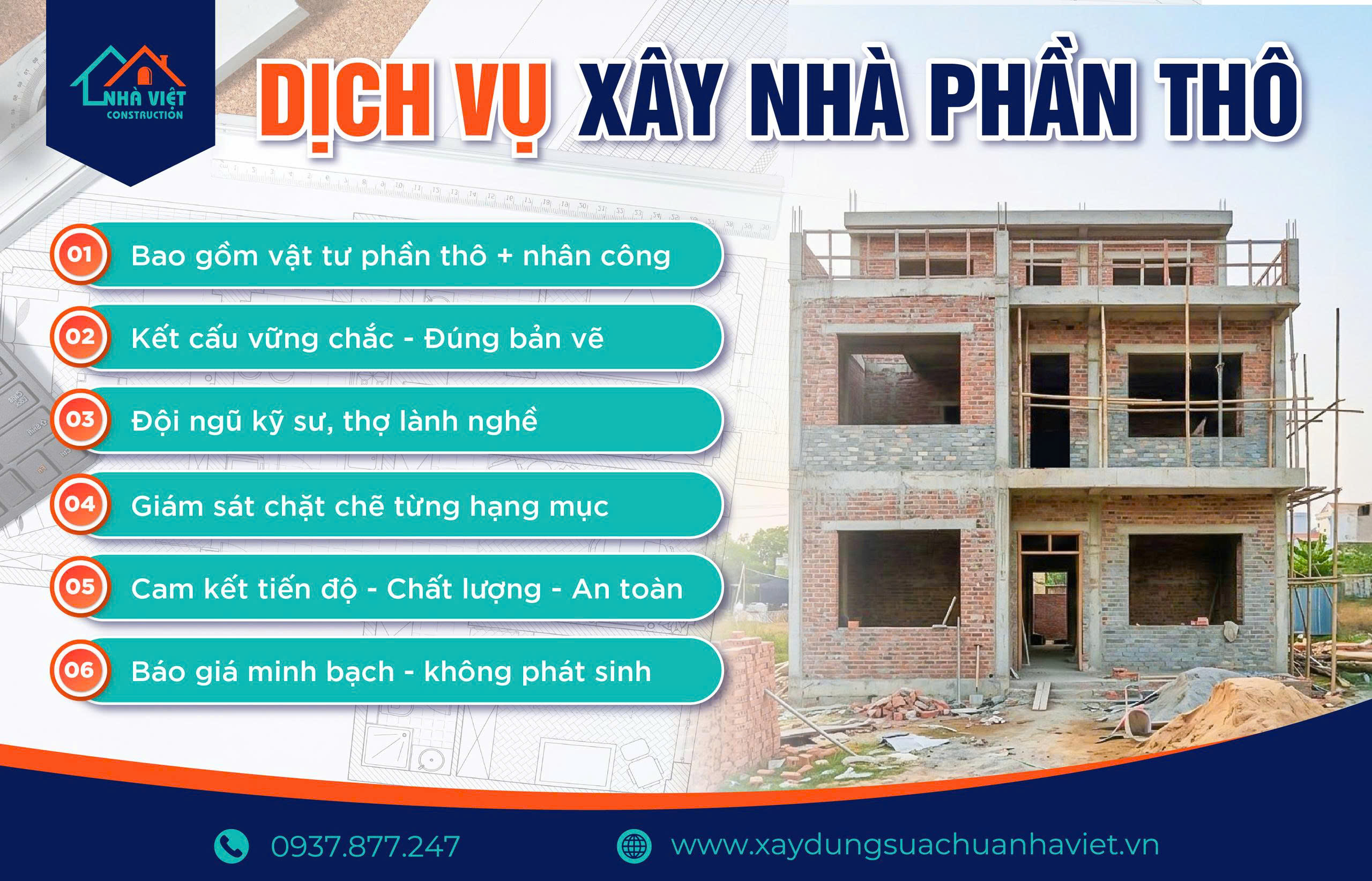 Xây nhà phần thô là gì? Bao gồm những gì và lưu ý khi xây thô nhà 2026