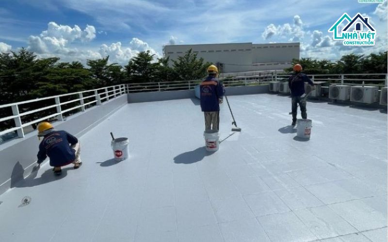 Chống thấm sân thượng không cần đục gạch bằng sơn Epoxy