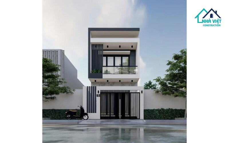 Mẫu nhà 1 trệt 1 lửng 1 lầu 5x15 hiện đại